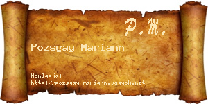 Pozsgay Mariann névjegykártya